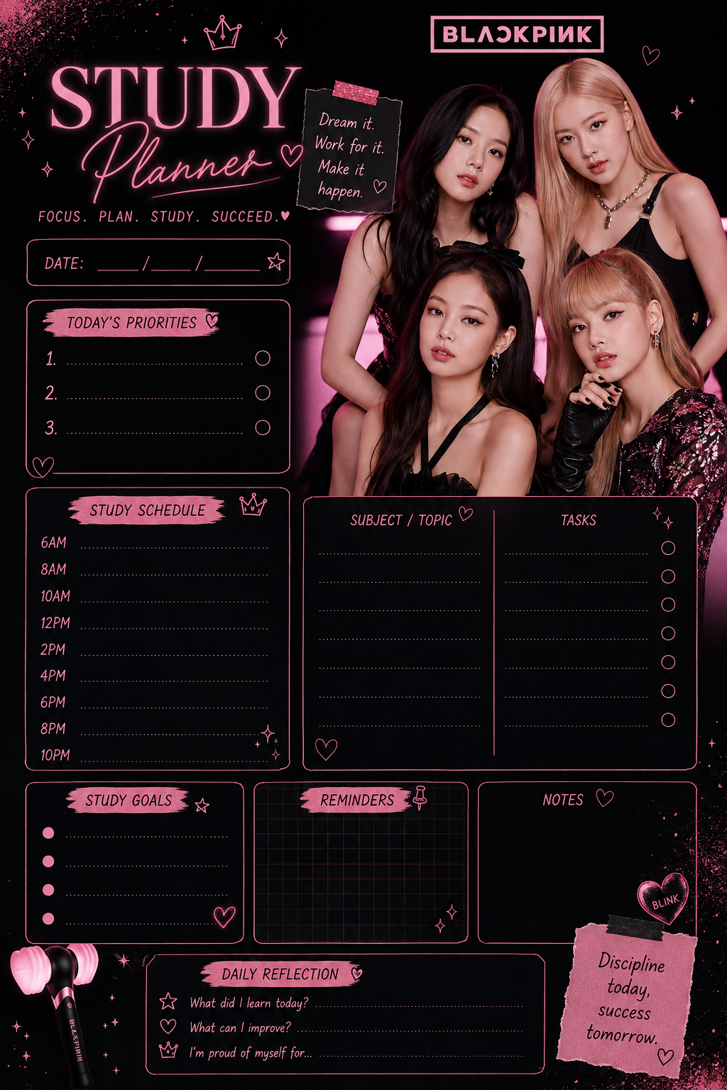 K-pop Aesthetic Study Planner