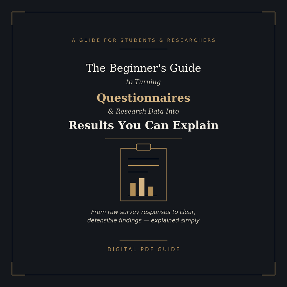 The Beginner's Guide to Turning Questionnaires & Research Data Into Results You Can Explain