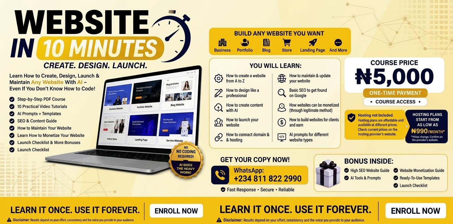 Website in 10 Minutes: Create, Design & Launch Any Website With AI