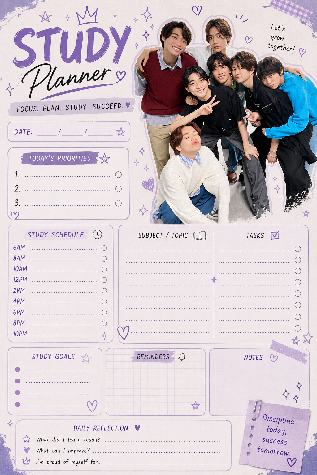 8LOOM Aesthetic Daily Study Planner | J-Pop Inspired Student Planner | Digital Study Planner | Fan Gift 💙✨